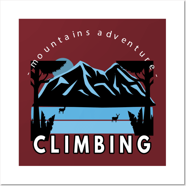 Mountain adventure climbing Wall Art by Mako Design 